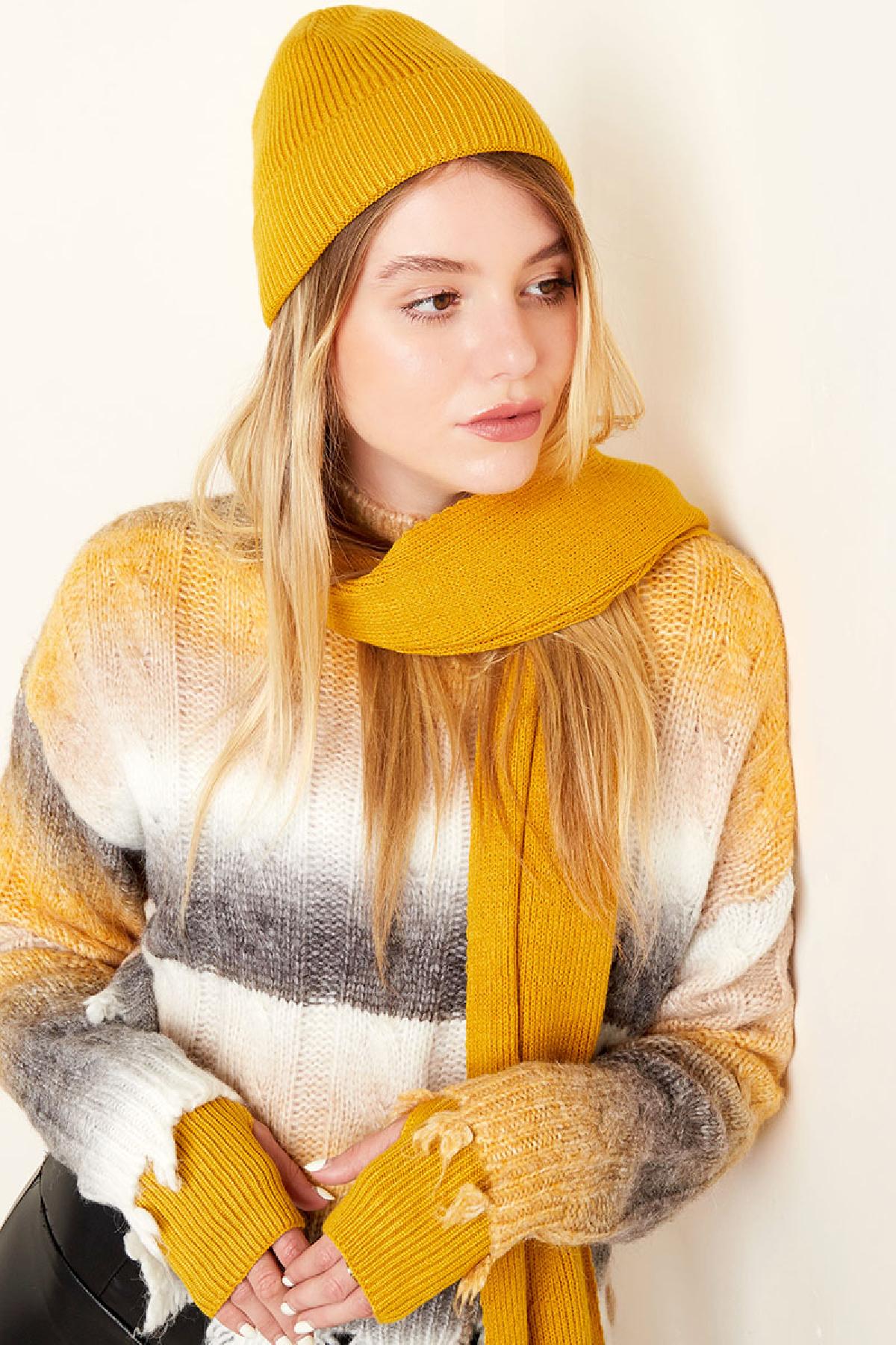 Winter beanie Yellow Acrylic h5 Picture5